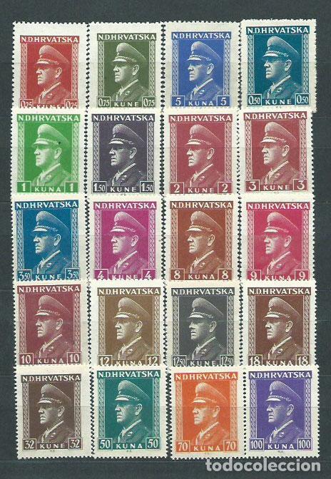 Timbres: Croacia - Correo 1943 Yvert 75/94 ** Mnh Personaje