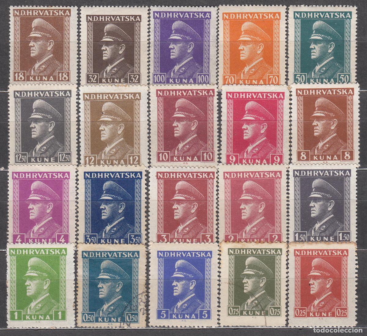 Timbres: Croacia - Correo 1943 Yvert 75/94 */usado Mh/used