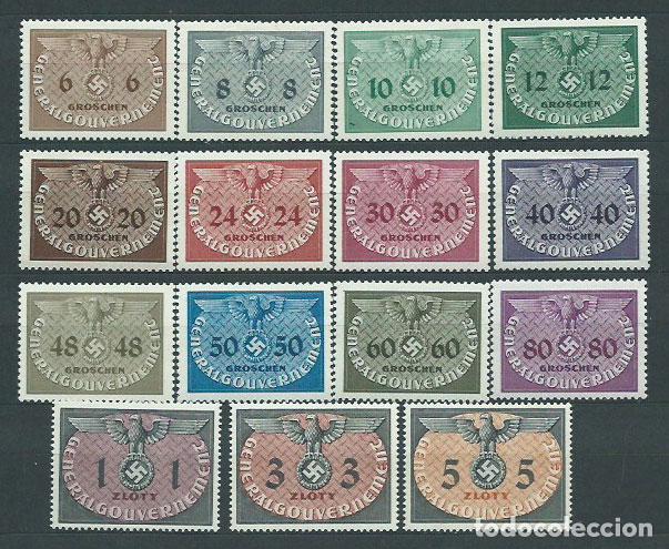 Stamps: Polonia - Ocupacion Alemana Servicio Yvert 10/24 * Mh