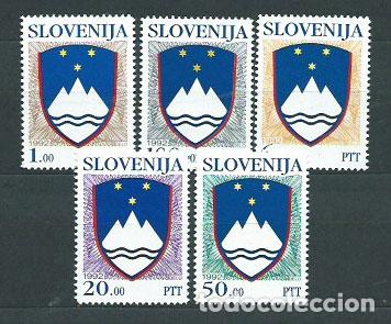 Stamps: Eslovenia - Correo 1992 Yvert 8/12 ** Mnh Escudos