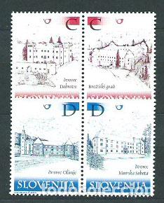 Timbres: Eslovenia - Correo 2001 Yvert 338/41 ** Mnh Castillos