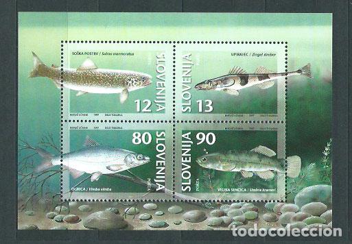 Timbres: Eslovenia - Hojas Yvert 4 ** Mnh Fauna peces