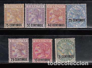 Timbres: Gibraltar - Correo 1889 Yvert 15/21 */(*) Mh/Mnh