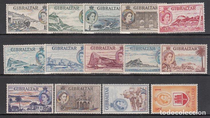 Stamps: Gibraltar - Correo 1953 Yvert 130/43 * Mh Vistas