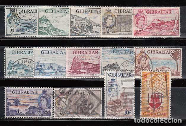Stamps: Gibraltar - Correo 1953 Yvert 130/43 usado Vistas