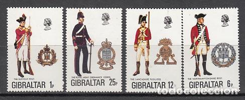 Stamps: Gibraltar - Correo 1976 Yvert 338/41 ** Mnh Uniformes militares