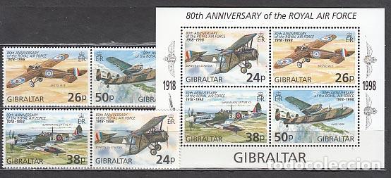 Briefmarken: Gibraltar - Correo 1998 Yvert 830A/D+H.31 ** Mnh Aviones
