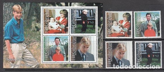 Briefmarken: Gibraltar - Correo 2000 Yvert 935/8+H.41 ** Mnh Principe Willian