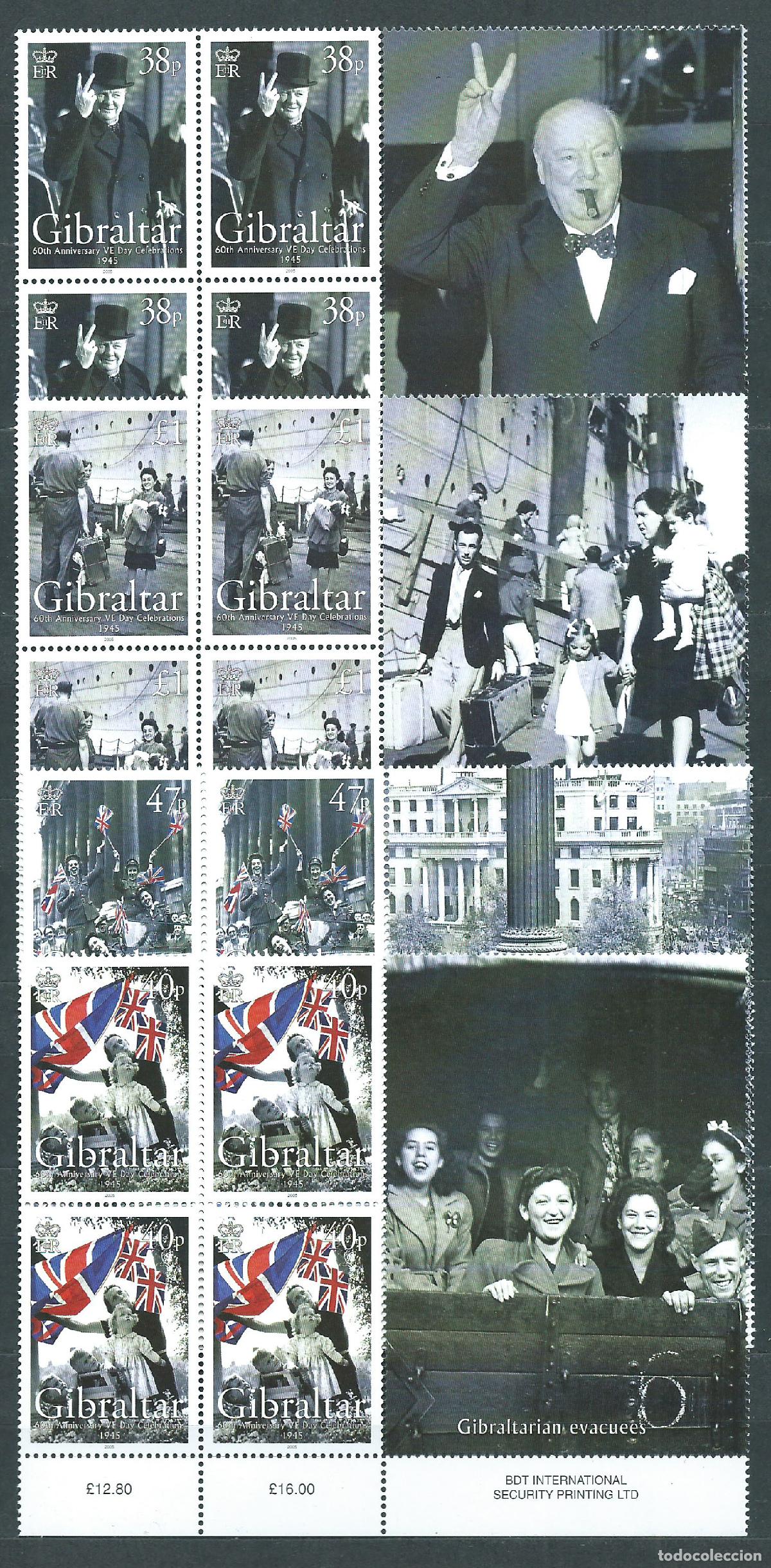 Briefmarken: Gibraltar Correo 2005 Yvert 1128/31 ** Mnh Bloque de Cuatro sellos + vi&ntilde;eta -