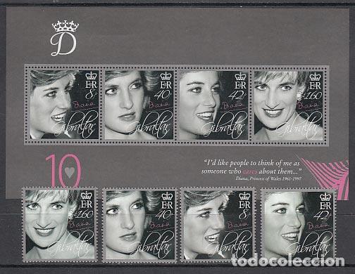 Timbres: Gibraltar - Correo 2007 Yvert 1204/7+H.79 ** Mnh Lady Diana