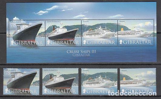 Timbres: Gibraltar - Correo 2007 Yvert 1208/11+H.80 ** Mnh Barcos
