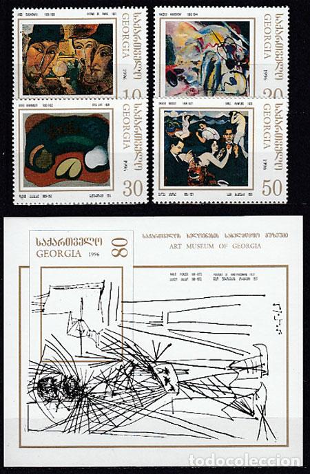 Selos: Georgia - Correo Yvert 155/58 + Hoja 7 ** Mnh Pinturas