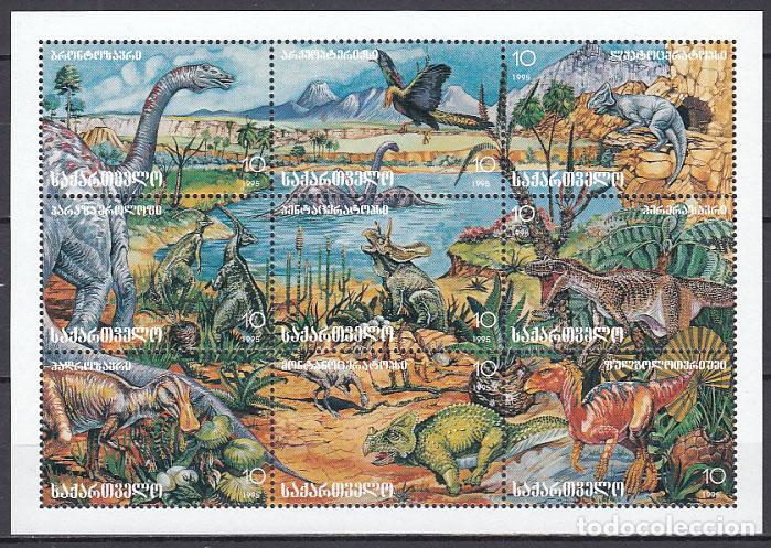 Selos: Georgia - Correo Yvert 158S/158AB ** Mnh Fauna Prehistorica