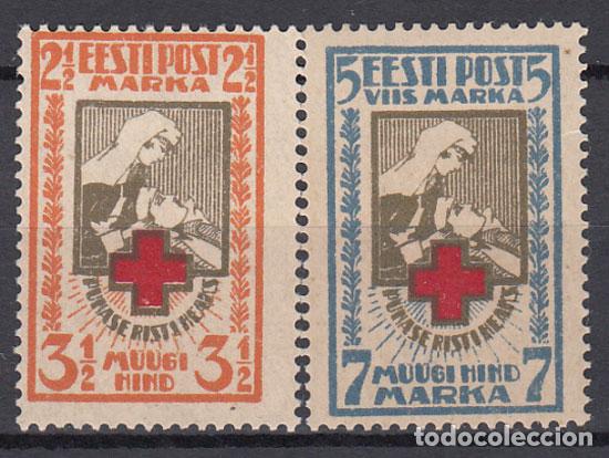 Selos: Estonia - Correo 1920 Yvert 47/8 * Mh Cruz Roja