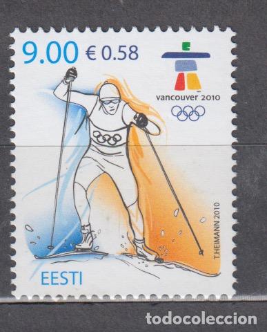 Selos: Estonia Correo 2010 Yvert 607 ** Mnh Deportes - Olimpiada de Invierno Vancouver