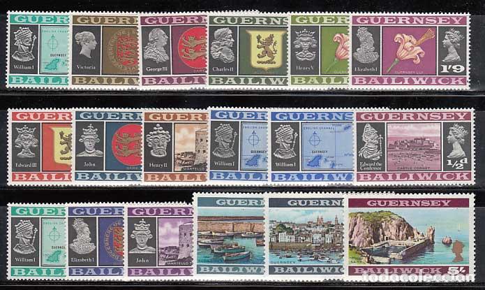 Sellos: Guernsey - Correo 1969 Yvert 1/18 ** Mnh Paisajes