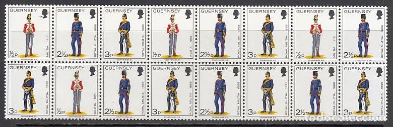 Sellos: Guernsey - Correo 1974 Yvert 88/93 ** Mnh Uniformes militares