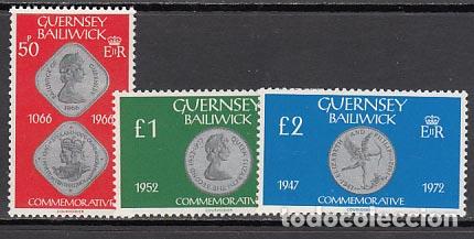 Sellos: Guernsey - Correo 1980 Yvert 196/8 ** Mnh Monedas