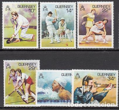 Francobolli: Guernsey - Correo 1986 Yvert 363/68 ** Mnh Deportes