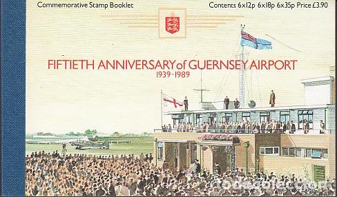 Francobolli: Guernsey - Correo 1989 Yvert 455 Carnet ** Mnh Aviones