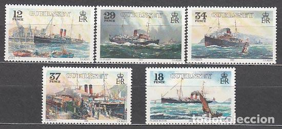 Francobolli: Guernsey - Correo 1989 Yvert 462/66 ** Mnh Barcos