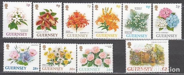 Francobolli: Guernsey - Correo 1993 Yvert 605/14 ** Mnh Flores