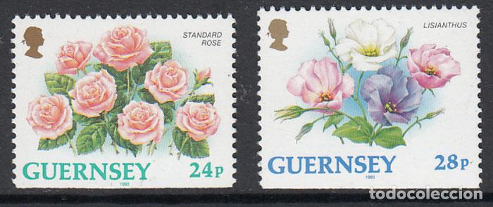 Francobolli: Guernsey - Correo 1993 Yvert 611a/2a ** Mnh Flores