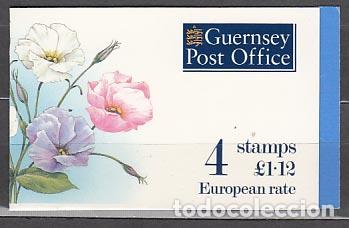 Francobolli: Guernsey - Correo 1993 Yvert 612a Carnet ** Mnh Flores