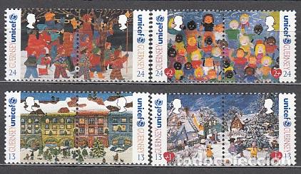 Francobolli: Guernsey - Correo 1995 Yvert 692/99 ** Mnh Navidad