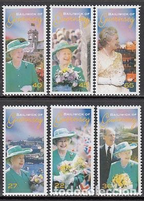 Francobolli: Guernsey - Correo 2002 Yvert 935/40 ** Mnh Isabel II