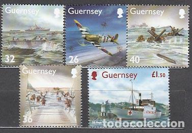 Francobolli: Guernsey - Correo 2004 Yvert 1017/21 ** Mnh aviones
