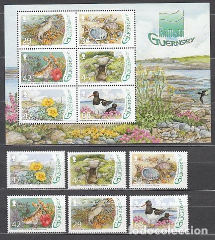 Francobolli: Guernsey - Correo 2006 Yvert 1106/11+H.60 ** Mnh Fauna