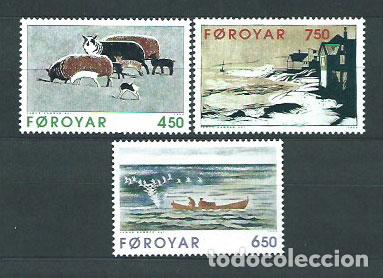 Selos: Feroe - Correo Yvert 301/03 ** Mnh Escultor