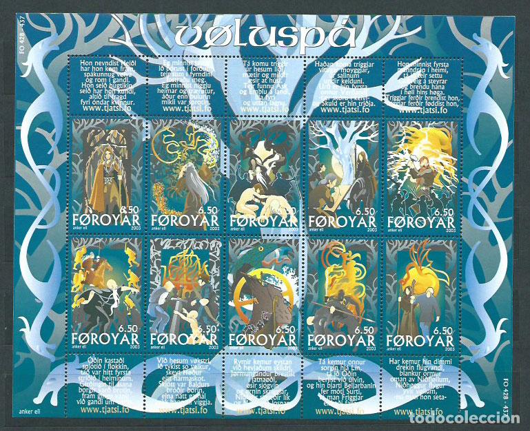 Selos: Feroe - Correo Yvert 432/41 ** Mnh Mitologia nordica
