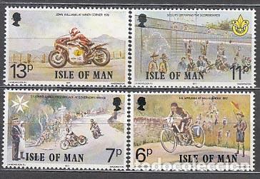 Stamps: Man - Correo 1977 Yvert 90/93 ** Mnh Motocicletas
