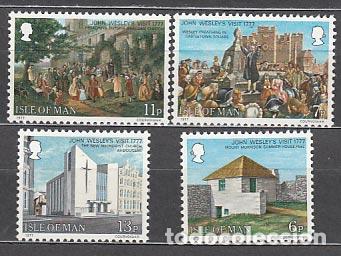 Stamps: Man - Correo 1977 Yvert 94/97 ** Mnh Visita de John Wesley