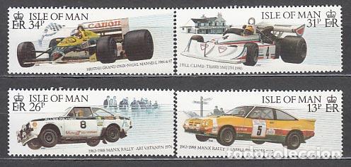 Stamps: Man - Correo 1988 Yvert 363/6 ** Mnh Autom&oacute;viles