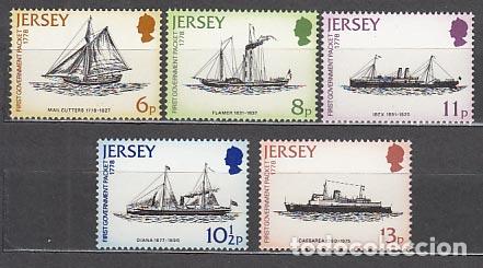 Selos: Jersey - Correo 1978 Yvert 181/5 ** Mnh Barcos