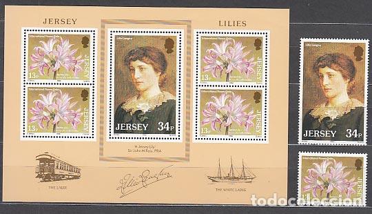 Briefmarken: Jersey - Correo 1986 Yvert 366/7+H.4 ** Mnh Flor