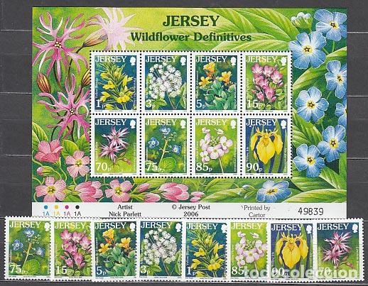 Briefmarken: Jersey - Correo 2006 Yvert 1294/30+H.72 ** Mnh Flores