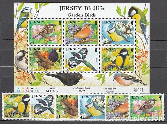 Briefmarken: Jersey - Correo 2007 Yvert 1339/44+H.77/8 ** Mnh Fauna aves
