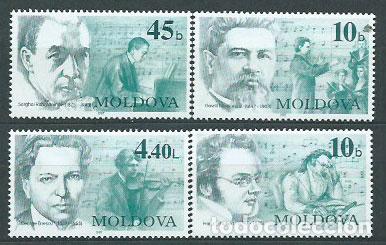 Briefmarken: Moldavia - Correo Yvert 193/6 ** Mnh Personajes. M&uacute;sica