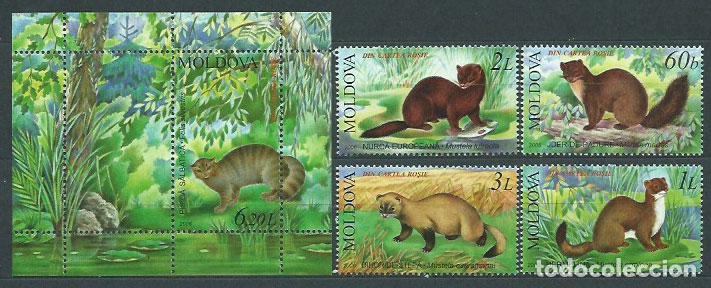 Stamps: Moldavia - Correo Yvert 484/7+Hb 38 ** Mnh Fauna