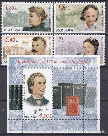 Briefmarken: Moldavia - Correo Yvert 598/601 + Hoja 50 ** Mnh Personajes