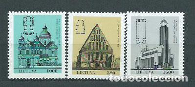 Briefmarken: Lituania - Correo Yvert 445/7 ** Mnh Arquitectura