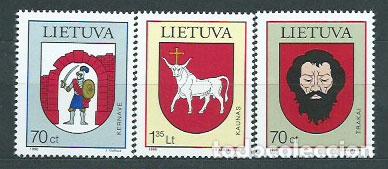 Briefmarken: Lituania - Correo Yvert 589/91 ** Mnh Escudos