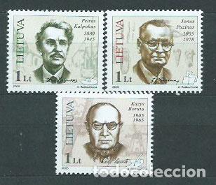 Stamps: Lituania - Correo Yvert 753/5 ** Mnh Personajes