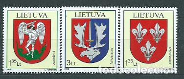 Stamps: Lituania - Correo Yvert 856/8 ** Mnh Escudos