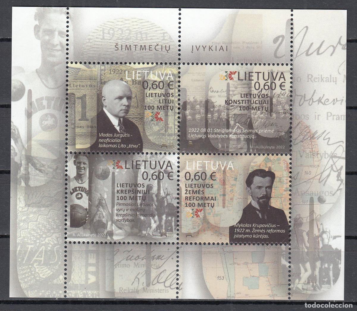 Stamps: Lituania - Hojas Yvert 67 ** Mnh Personajes