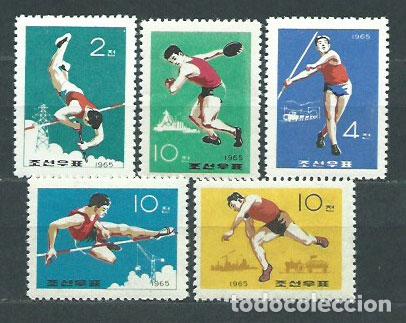 Stamps: Corea del Norte - Correo 1965 Yvert 588/92 ** Mnh Deportes